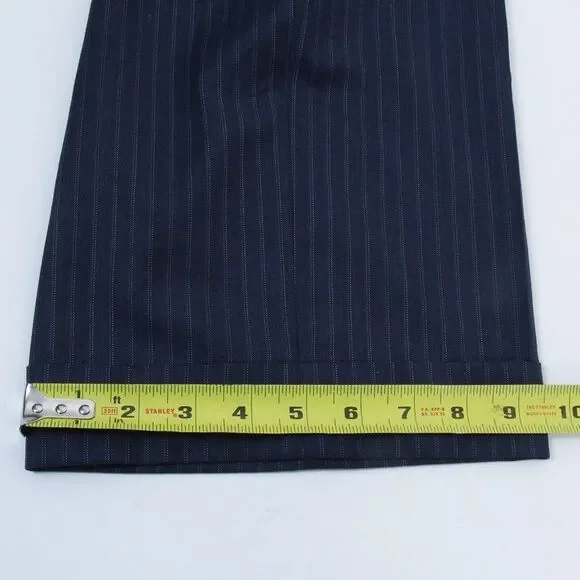Brooks Brothers Golden Fleece Suit Italy Saxxon Navy Wool Stripe Madison 50R/42W